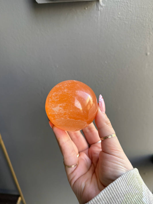 Peach Selenite Sphere