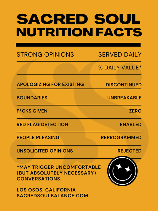 SACRED SOUL NUTRITION FACT STICKER